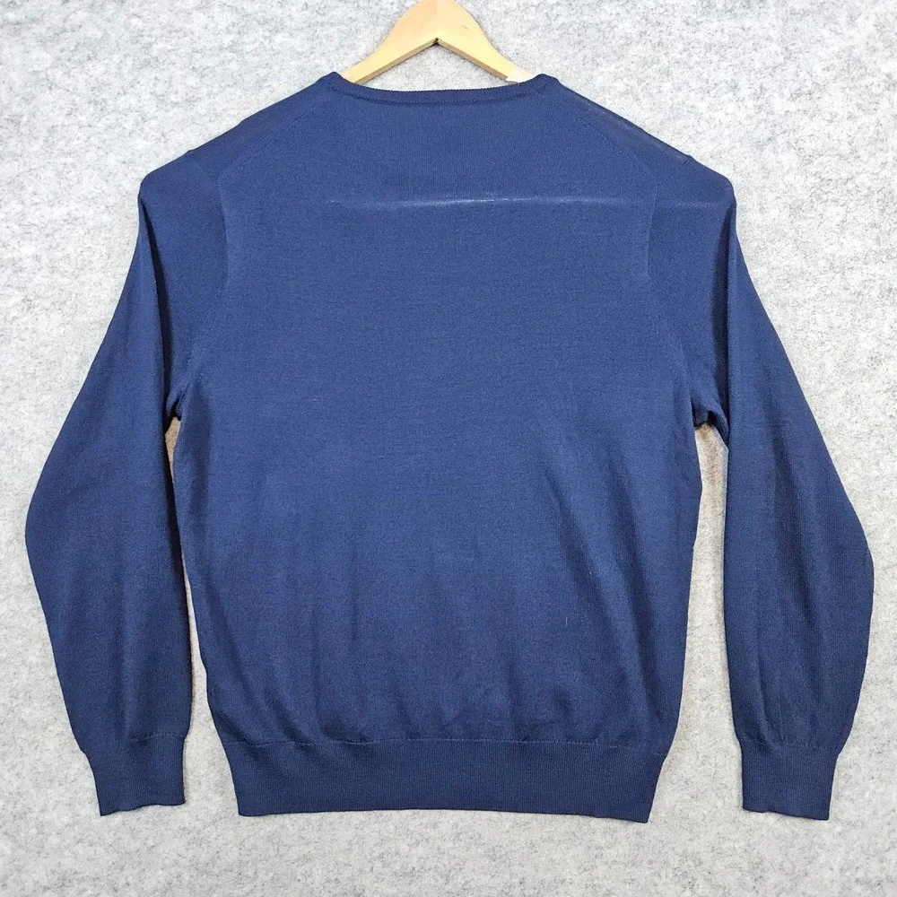 J Crew Men's Blue Round Neck Pullover Sweater Size‎ XL Merino Wool/Acrylic Blend